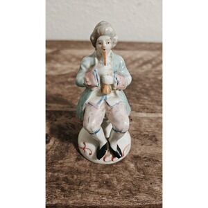 Vintage Occupied Japan Colonial Man Playing Musical Instrument Ceramic